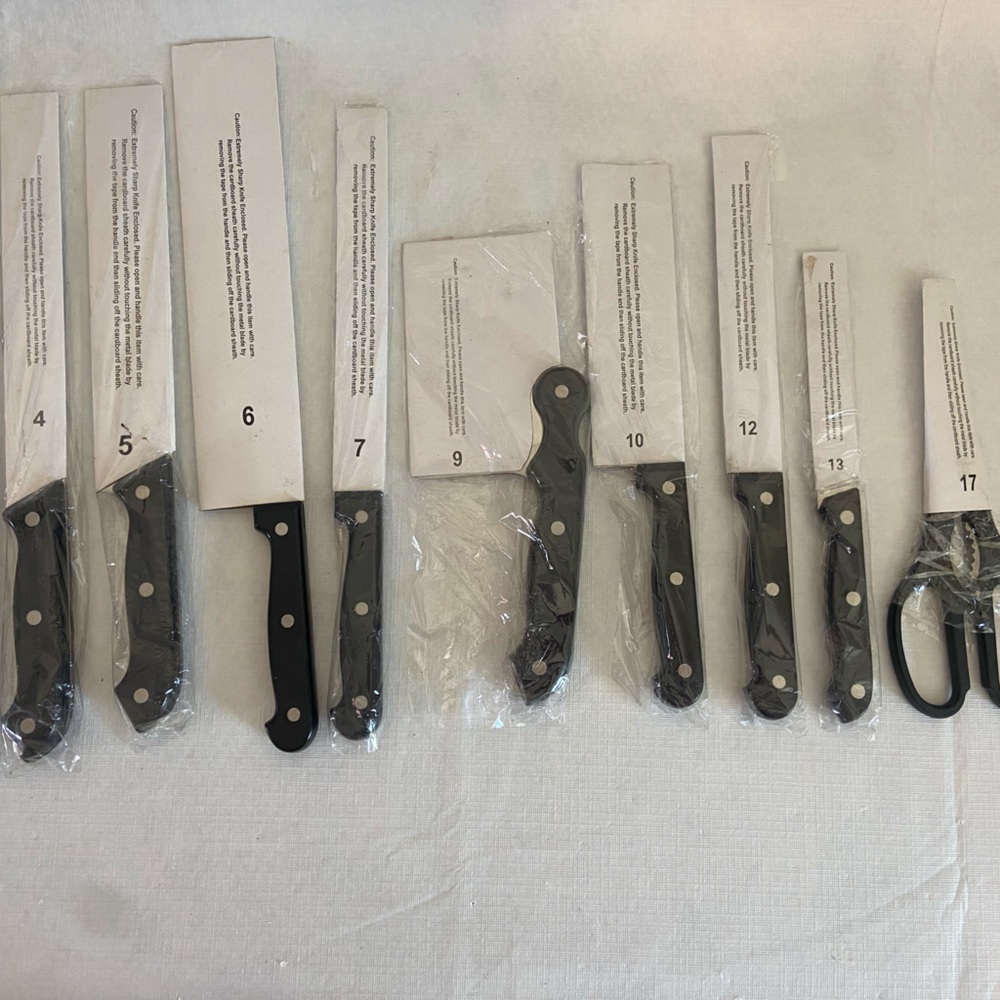Ronco 14 Pc Showtime Six Star Plus Professional Stainless Steel Knife Set NWT
